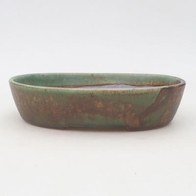 Ceramic bonsai bowl 17 x 14.5 x 4 cm, color brown-green - 1