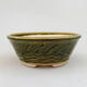 Ceramic bonsai bowl 15 x 15 x 6 cm, color green - 1/3