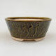 Ceramic bonsai bowl 14 x 14 x 6 cm, color green - 1/3