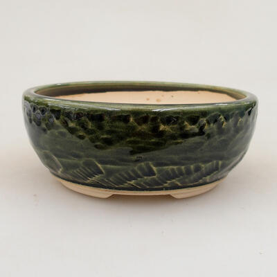 Ceramic bonsai bowl 13 x 13 x 5.5 cm, color green