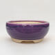 Ceramic bonsai bowl 12.5 x 12.5 x 5.5 cm, color purple - 1/3