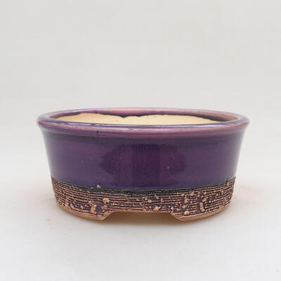 Ceramic bonsai bowl 12 x 12 x 5 cm, color purple - 1