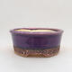 Ceramic bonsai bowl 12 x 12 x 5 cm, color purple - 1/3