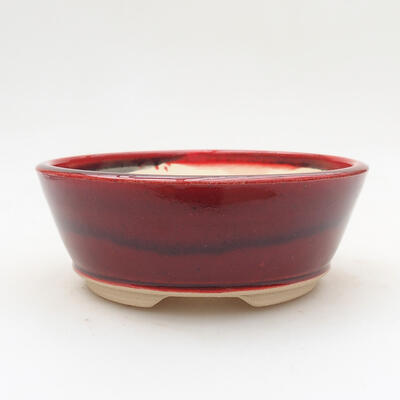 Ceramic bonsai bowl 13 x 13 x 5 cm, color red - 1