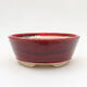 Ceramic bonsai bowl 13 x 13 x 5 cm, color red - 1/3