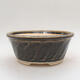 Ceramic bonsai bowl 13 x 13 x 5.5 cm, brown color - 1/3
