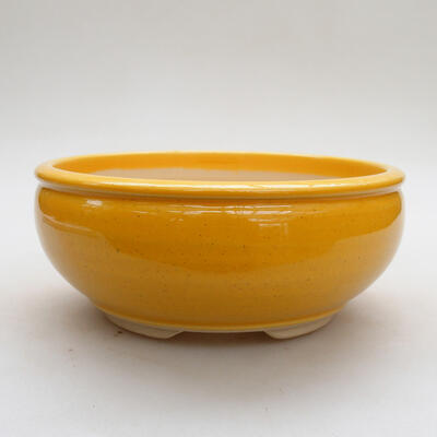 Ceramic bonsai bowl 14 x 14 x 6 cm, color yellow - 1