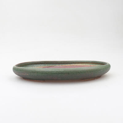 Ceramic bonsai bowl 21.5 x 16 x 3 cm, color green - 1