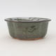 Ceramic bonsai bowl 13.5 x 11.5 x 6 cm, color green - 1/4