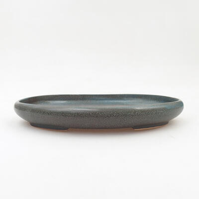 Ceramic bonsai bowl 21.5 x 16 x 3 cm, gray color - 1
