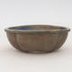 Ceramic bonsai bowl 12.5 x 10.5 x 4.5 cm, brown-blue color - 1/4
