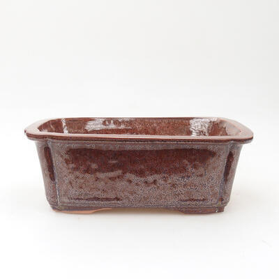 Ceramic bonsai bowl 17 x 12.5 x 6.5 cm, brown color - 1