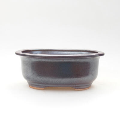 Ceramic bonsai bowl 15 x 12 x 6 cm, metal color - 1