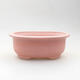 Ceramic bonsai bowl 15 x 12 x 6 cm, color pink - 1/3
