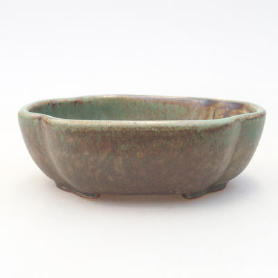 Ceramic bonsai bowl 10.5 x 8 x 3.5 cm, color brown-green - 1