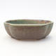 Ceramic bonsai bowl 10.5 x 8 x 3.5 cm, color brown-green - 1/4