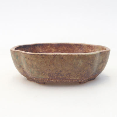 Ceramic bonsai bowl 10.5 x 8 x 3.5 cm, color brown-green - 1