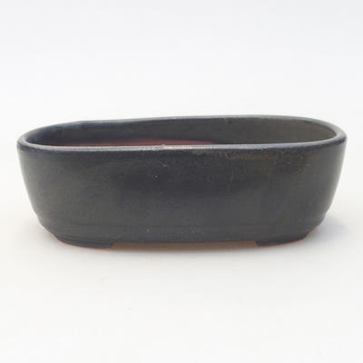 Ceramic bonsai bowl 13 x 8.5 x 4 cm, gray color - 1