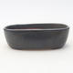 Ceramic bonsai bowl 13 x 8.5 x 4 cm, gray color - 1/4