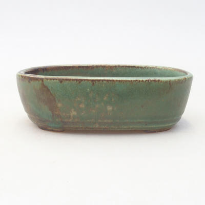 Ceramic bonsai bowl 13 x 8.5 x 4 cm, color brown-green - 1