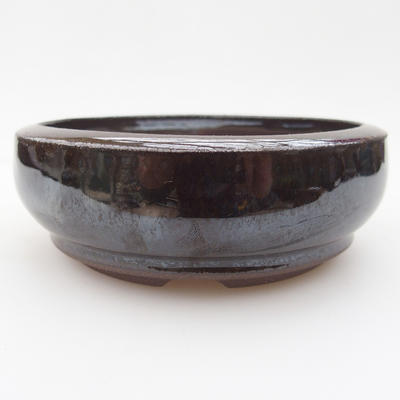 Ceramic bonsai bowl 11 x 11 x 3,5 cm, brown-green color - 1