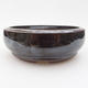Ceramic bonsai bowl 11 x 11 x 3,5 cm, brown-green color - 1/4