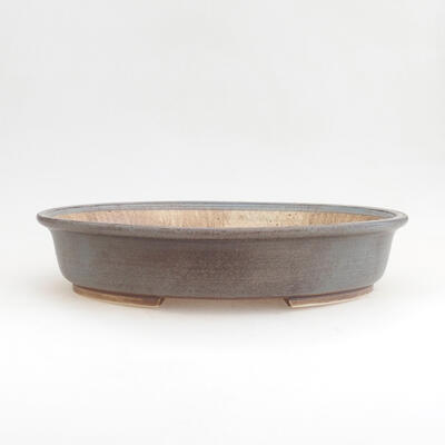 Ceramic bonsai bowl 28 x 25 x 6 cm, color blue-black - 1