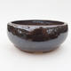 Ceramic bonsai bowl 11 x 11 x 4,5 cm, brown-green color - 1/4
