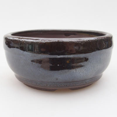 Ceramic bonsai bowl 10 x 10 x 4,5 cm, brown-green color - 1
