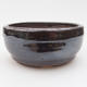 Ceramic bonsai bowl 10 x 10 x 4,5 cm, brown-green color - 1/4
