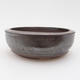 Ceramic bonsai bowl 10 x 10 x 3 cm, brown-green color - 1/4