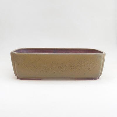 Ceramic bonsai bowl 29 x 22.5 x 8 cm, color brown - 1
