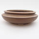 Ceramic bonsai bowl 11 x 11 x 4 cm, brown color - 1/4