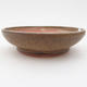 Ceramic bonsai bowl 11 x 11 x, 3 cm, brown color - 1/4