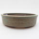 Ceramic bonsai bowl 15 x 15 x 4 cm, brown-green color - 1/4