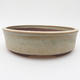 Ceramic bonsai bowl 17 x 17 x 4,5 cm, brown-green color - 1/4