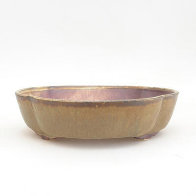 Ceramic bonsai bowl 17.5 x 15 x 4.5 cm, brown color - 1