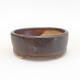 Ceramic bonsai bowl 8.5 x 8.5 x 3.5 cm, brown color - 1/3