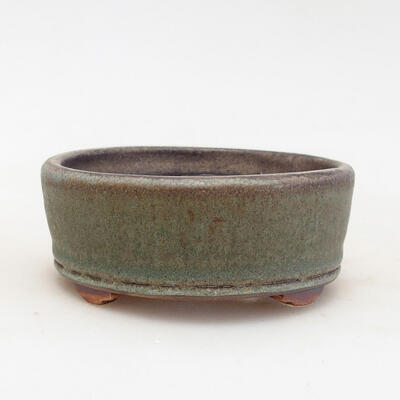 Ceramic bonsai bowl 8.5 x 8.5 x 3.5 cm, color green-brown - 1