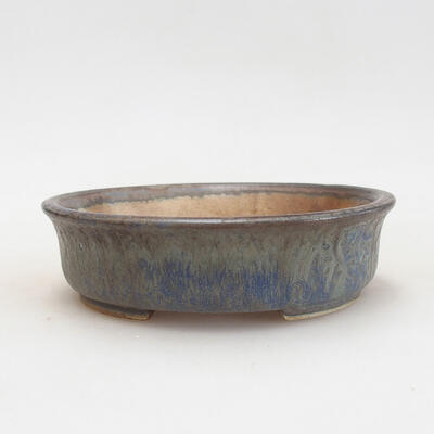 Ceramic bonsai bowl 12.5 x 11.5 x 3.5 cm, color blue-brown - 1