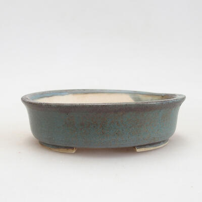 Ceramic bonsai bowl 12.5 x 11.5 x 3.5 cm, blue-black color - 1