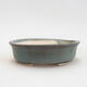 Ceramic bonsai bowl 12.5 x 11.5 x 3.5 cm, blue-black color - 1/3