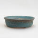 Ceramic bonsai bowl 12.5 x 11.5 x 3.5 cm, blue-black color - 1/3