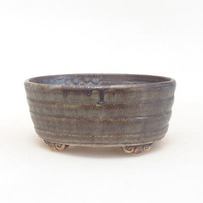 Ceramic bonsai bowl 11 x 9.5 x 3.5 cm, color brown - 1