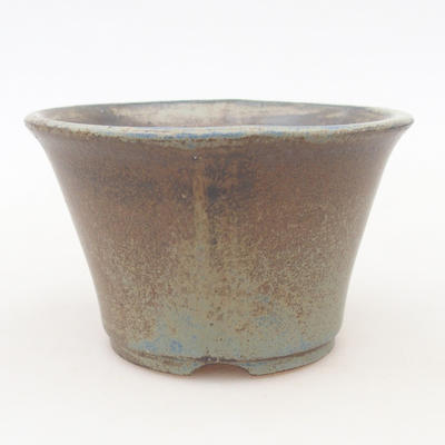 Ceramic bonsai bowl 11 x 11 x 7 cm, brown-blue color - 1