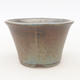 Ceramic bonsai bowl 11 x 11 x 7 cm, brown-blue color - 1/3