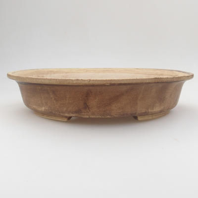 Ceramic bonsai bowl 24 x 21 x 5 cm, brown-beige color - 1
