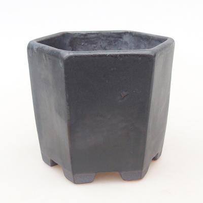 Ceramic bonsai bowl 9.5 x 8.5 x 8 cm, color black - 1