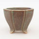 Ceramic bonsai bowl 7 x 7 x 6 cm, color brown-green - 1/3