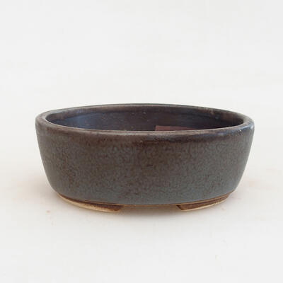 Ceramic bonsai bowl 9.5 x 8 x 3.5 cm, color black - 1